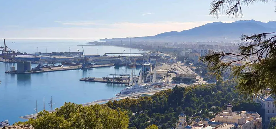View of the Port of Málaga in Winter Season